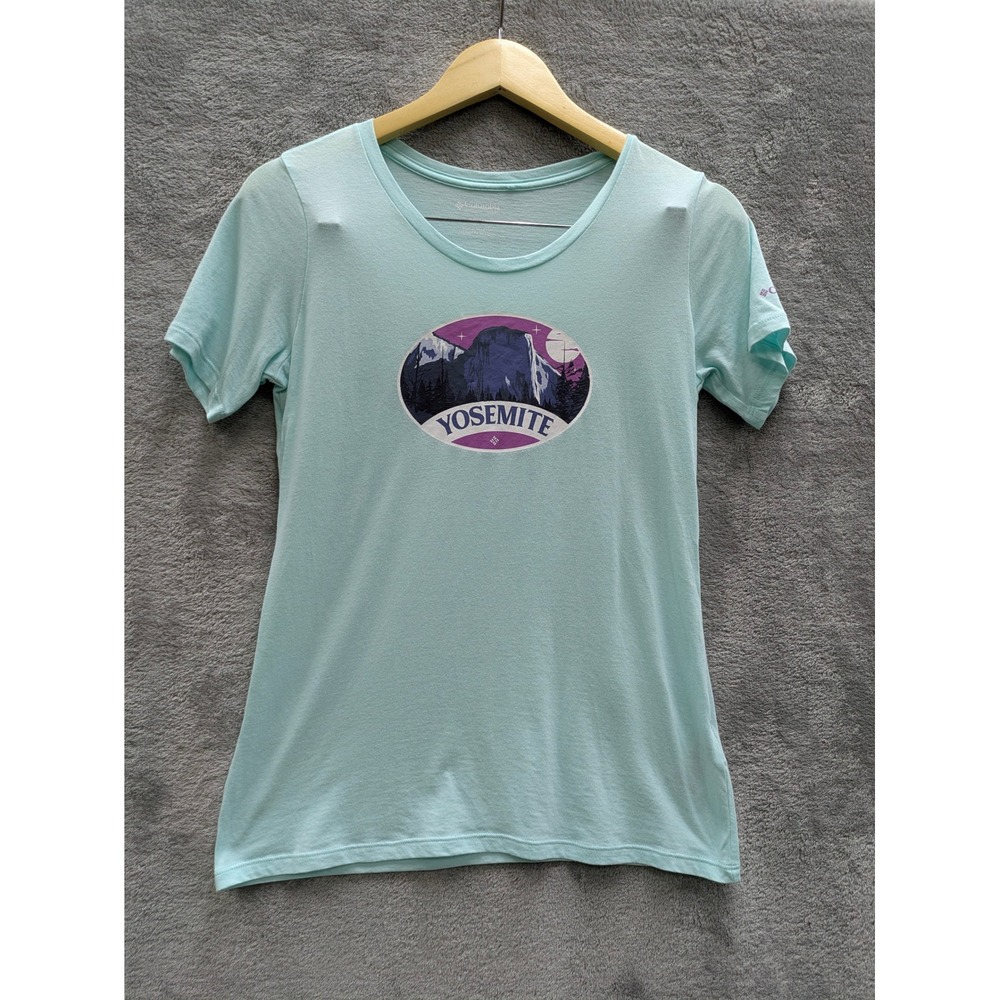 Gorpcore Yosemite Graphic Tee Columbia Womens XS Mint Green Short Sleeve Shirt